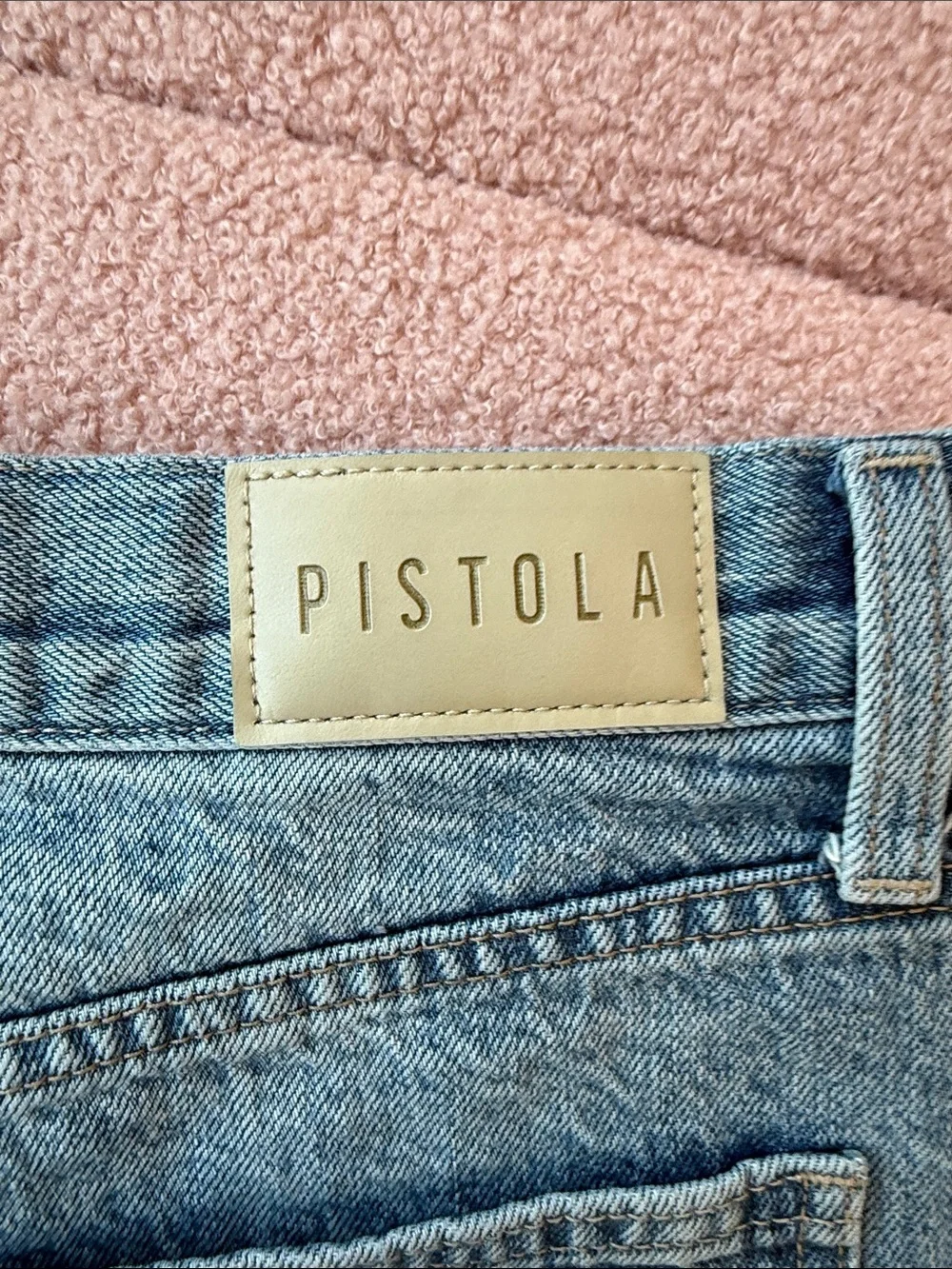 pistola Light Blue High-Rise Denim Cutoff Shorts